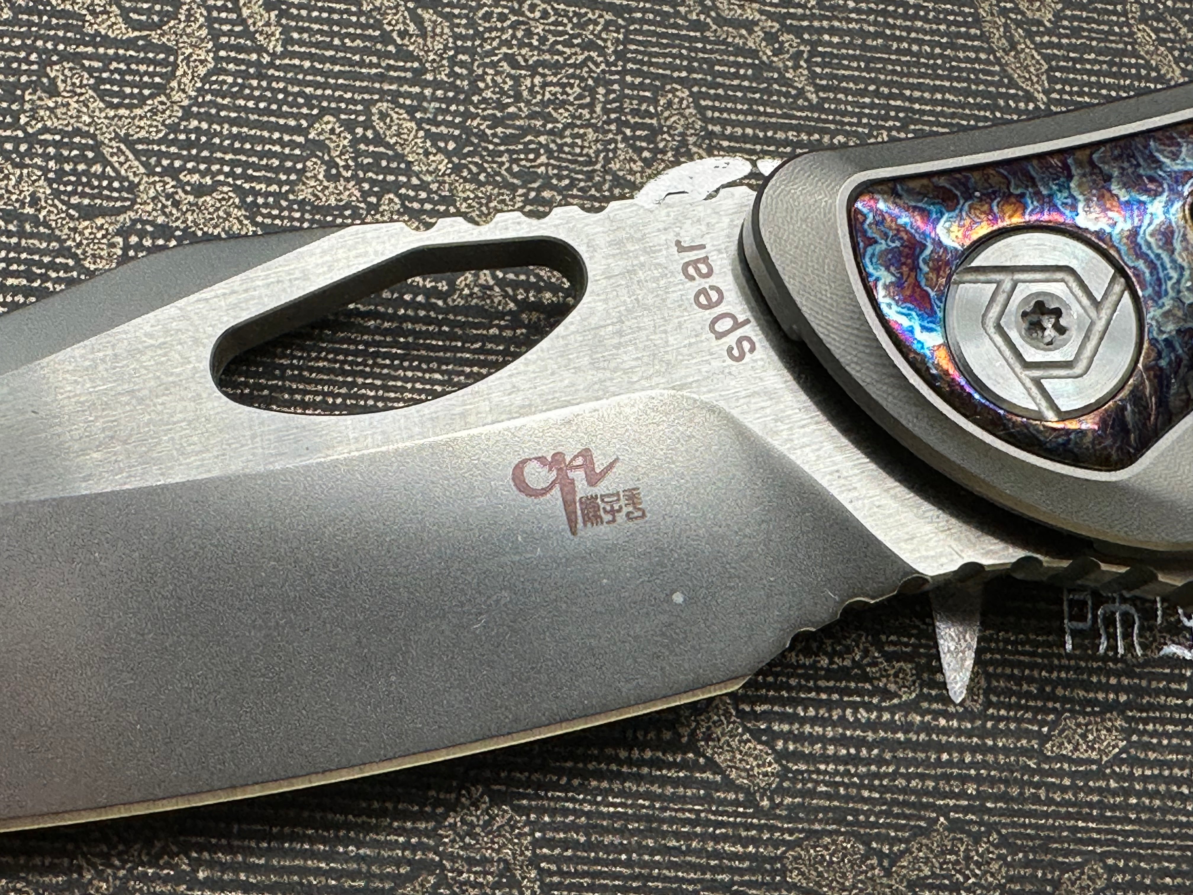 Premium CH KNIVES Spear Pocket Knife - Damascus Steel S35VN Blade with Titanium Handle - EDC, Camping, Survival & Outdoor Activities