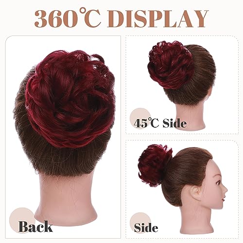 Messy Bun Hair Piece for Women - Synthetic Hair Extensions for Quick & Easy Updos - Perfect for Weddings, Parties & Everyday Styling