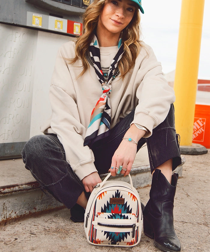 Wrangler Aztec Knitted Backpack - Stylish & Durable College Backpack for Women & Men - Perfect for School, Travel & Outdoor Adventures