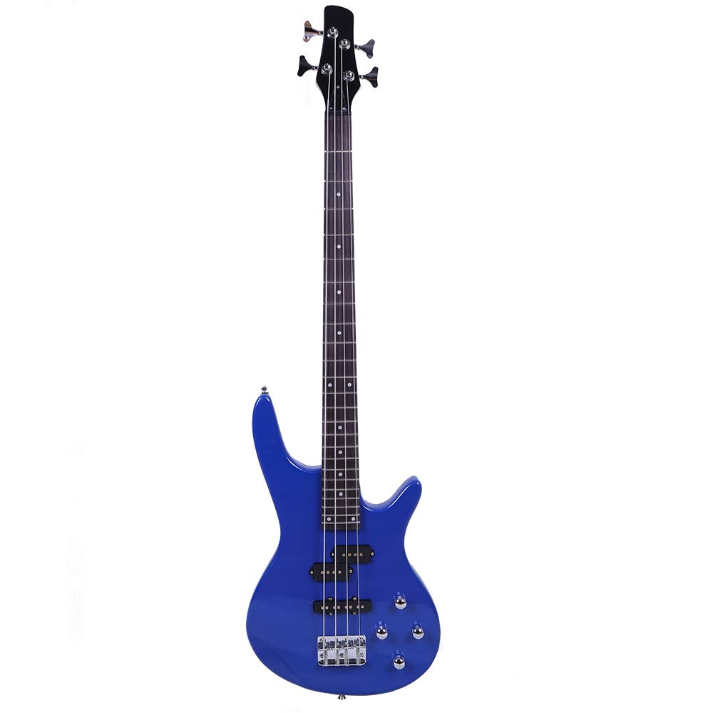 Premium IB Bass Guitar with Power Line & Wrench Tool - Stylish Electric Bass for Beginners & Professionals (Blue) | Perfect for Live Performances, Studio Recording & Music Practice