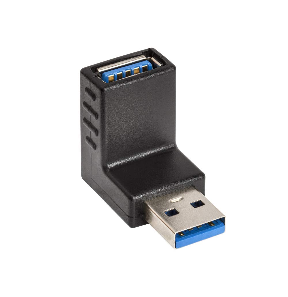 Cmple - 10 Pack USB 3.0 Male to Female Right Angle Adapter, Super Speed 5Gbps USB 3.0 Extender Coupler for Laptop, PC, Hard Drive, Printer - Perfect for Tight Spaces & Cable Management