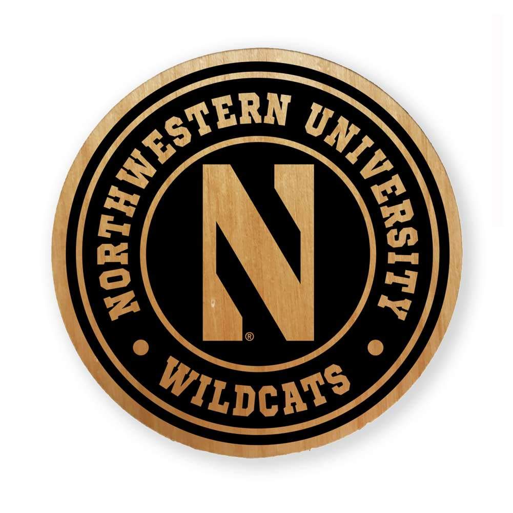 NCAA Alderwood Round Coasters Set of 4 - Premium Wood Drink Coasters for Beer, Wine & Coffee - Perfect for Game Day, Home Bar & Office Decor