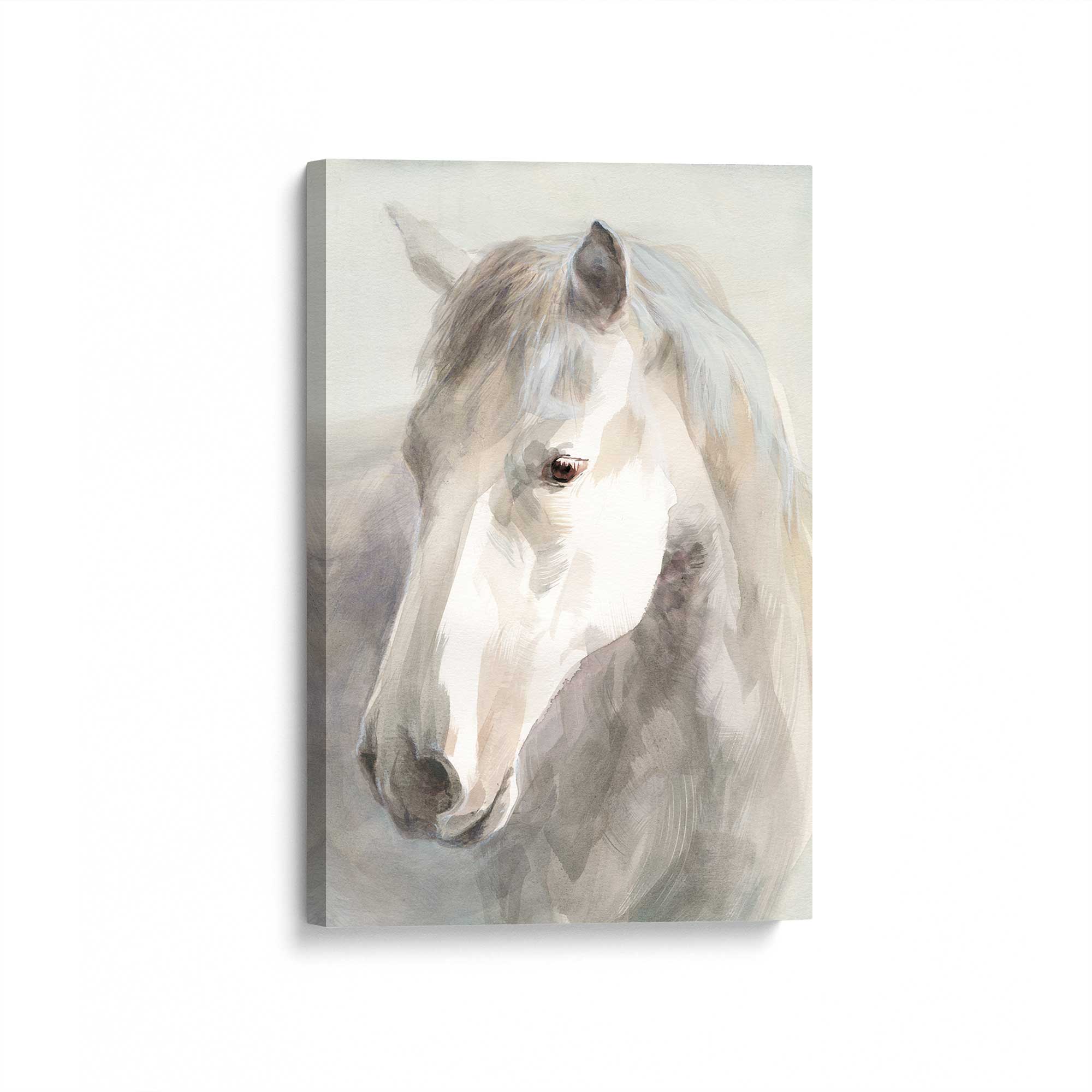 Dreamy White Horse Canvas Art Print - Elegant Home Wall Decor for Living Room, Bedroom & Office - Perfect Gift for Animal Lovers