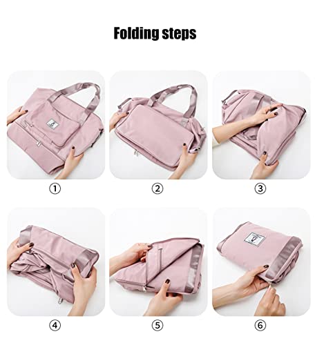 Large Capacity Foldable Travel Duffle Bag for Women - Lightweight Weekender Overnight Bag with Shoe Compartment, Perfect for Gym, Sports, Workout & Weekend Getaways | Carry-On Approved Travel Accessory