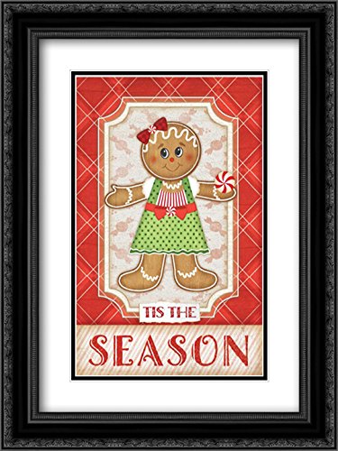 Jennifer Pugh 15x18 Black Ornate Framed Double Matted Museum Art Print - Gingerbread Girl Wall Decor for Living Room, Bedroom & Office
