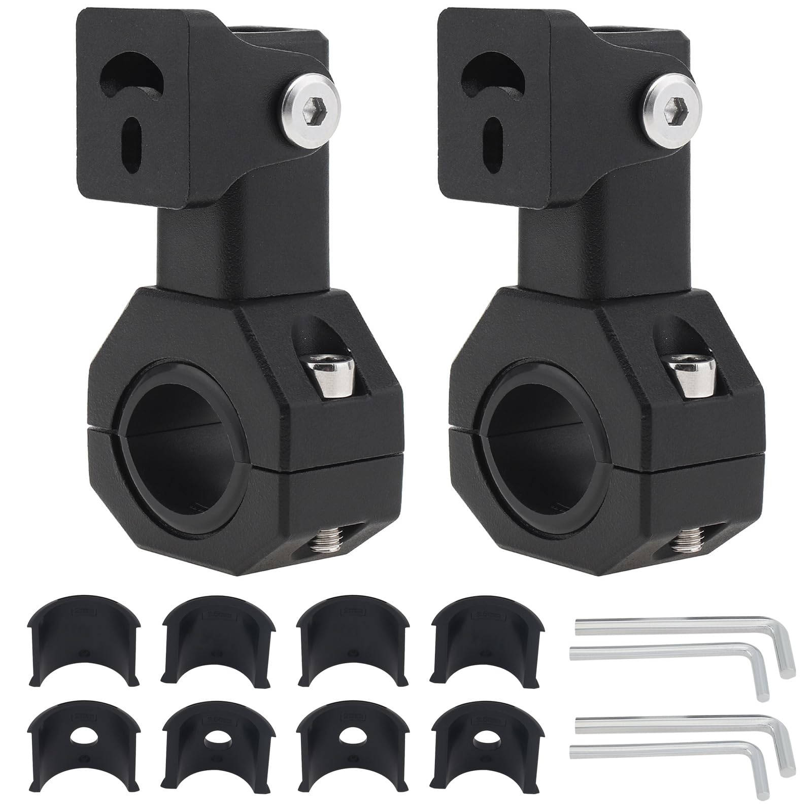 Windance 2-Piece Aluminum Alloy Light Bar Mounting Bracket Kit - 360° Adjustable Clamp for Off-Road LED Fog & Auxiliary Lights - Perfect for Jeep, Truck & ATV Bull Bar Tube Installation