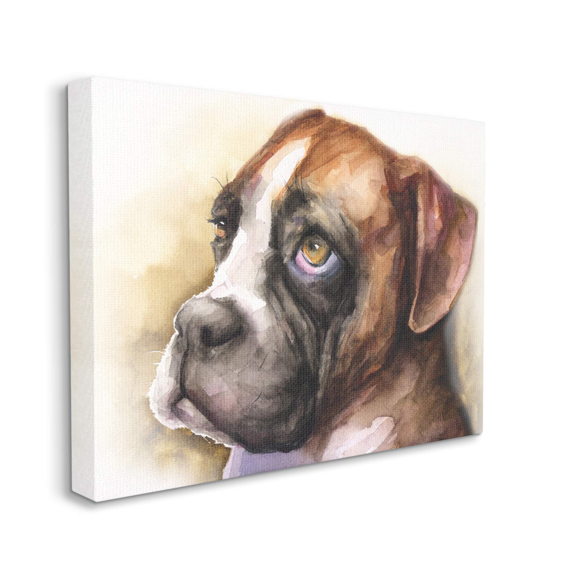 Stupell Industries Boxer Puppy Dog Eyes Adorable Pet Portrait Canvas Wall Art - 36