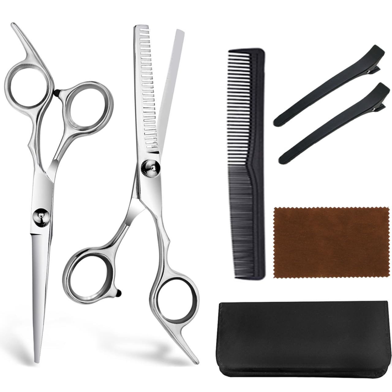 Professional Hair Cutting Scissors Set - Kynup Barber Shears & Thinning Scissors for Salon, Home Use | Sharp Stainless Steel Hair Trimming Kit for Stylists, Adults & Women | Perfect for Haircuts, Layers, Bangs & Precision Styling
