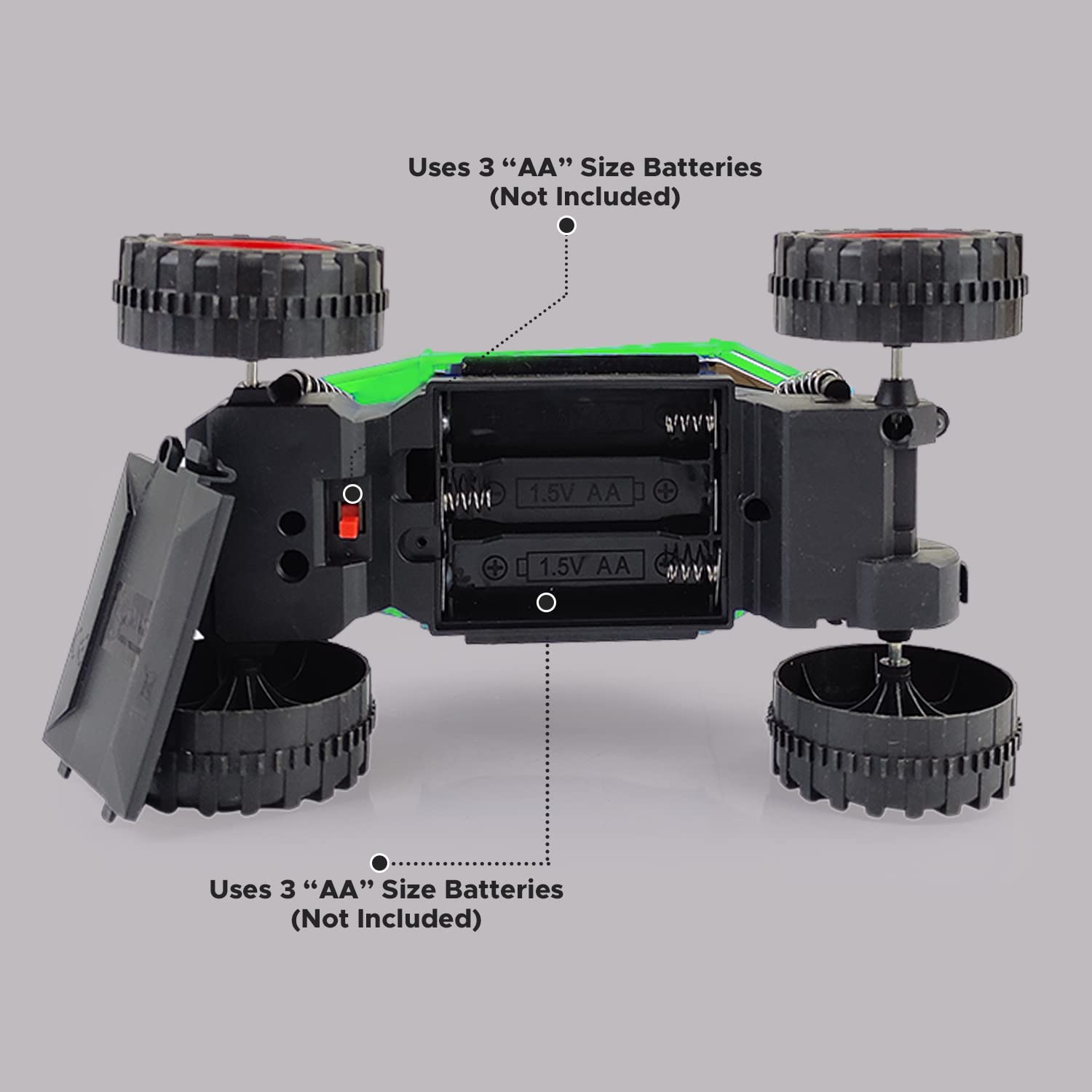 NHR Remote Control Monster Truck - 1:16 Scale Off-Road RC Car with LED Lights, 4WD High Speed Rock Crawler, All-Terrain Hummer Toy Vehicle for Boys & Girls Ages 3+ (Green) - Perfect for Outdoor Play, Backyard Racing & Indoor Crawling Adventures
