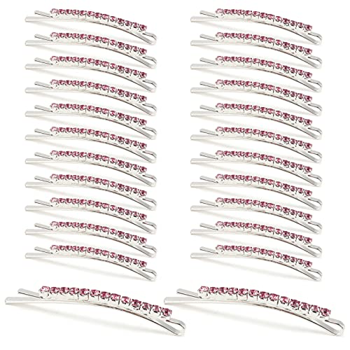 24pcs Silver Crystal Hair Pins with Rhinestones - Elegant Bridal & Wedding Hair Accessories for Women