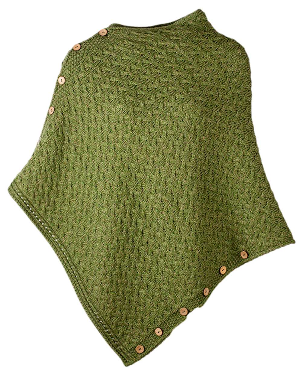 Aran Merino Wool Knit Button Poncho - Women's Warm Winter Cape Sweater - Perfect for Outdoor Activities, Travel & Casual Wear