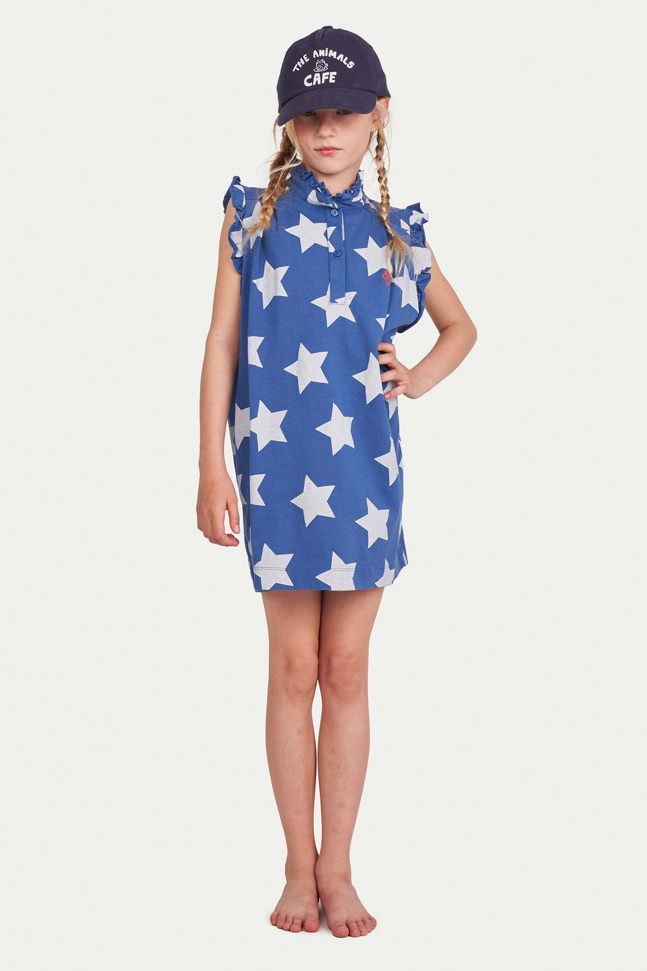 Girls' Animal Observatory Albatross Blue Dress - Cute & Comfortable Kids Outfit for School, Parties & Playtime