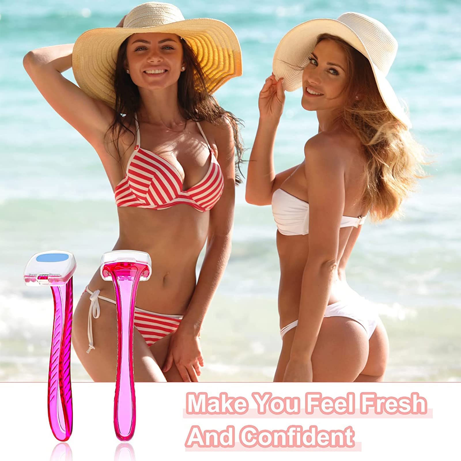 Women's Bikini Trimmer & Body Shaver - Durable T-Shaped Razor for Pubic Hair Removal, Travel-Friendly Pink Beauty Tool | Perfect for Travel, Gym & Sensitive Skin Care