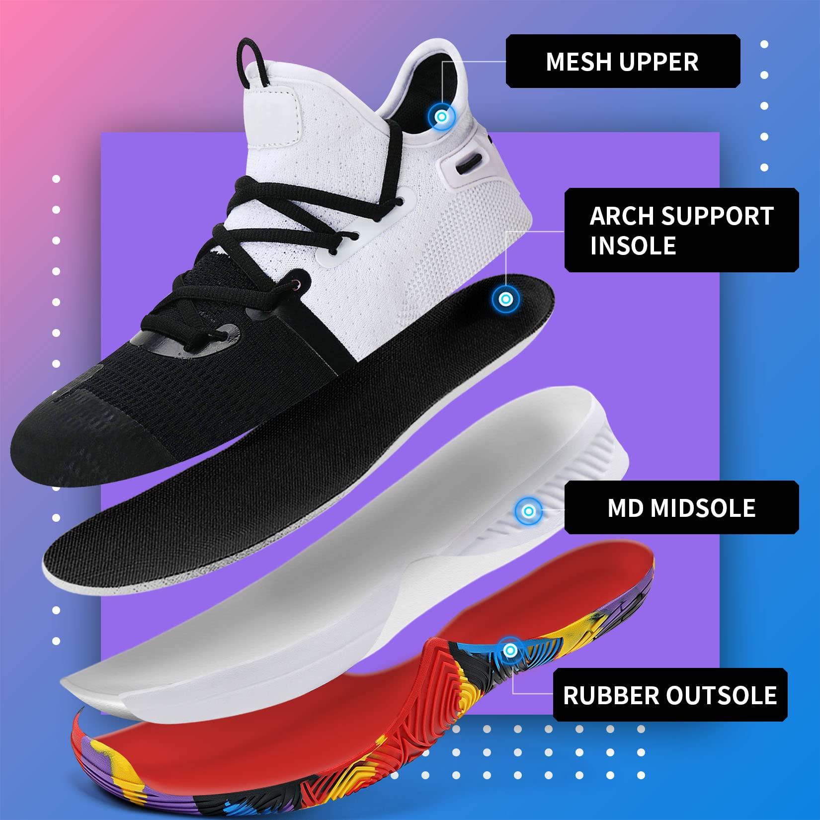 WETIKE Kids Sneakers for Boys & Girls - Non-Slip Running Shoes, Basketball & Tennis Shoes for Active Children | Perfect for School, Sports & Outdoor Play