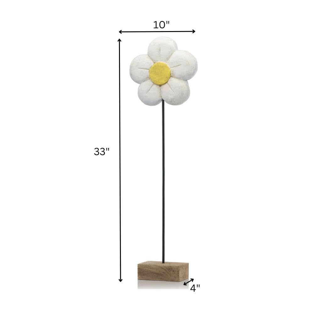 Modern Day Accents 7815 Margarita Tall Painted White Daisy on Stand - 33