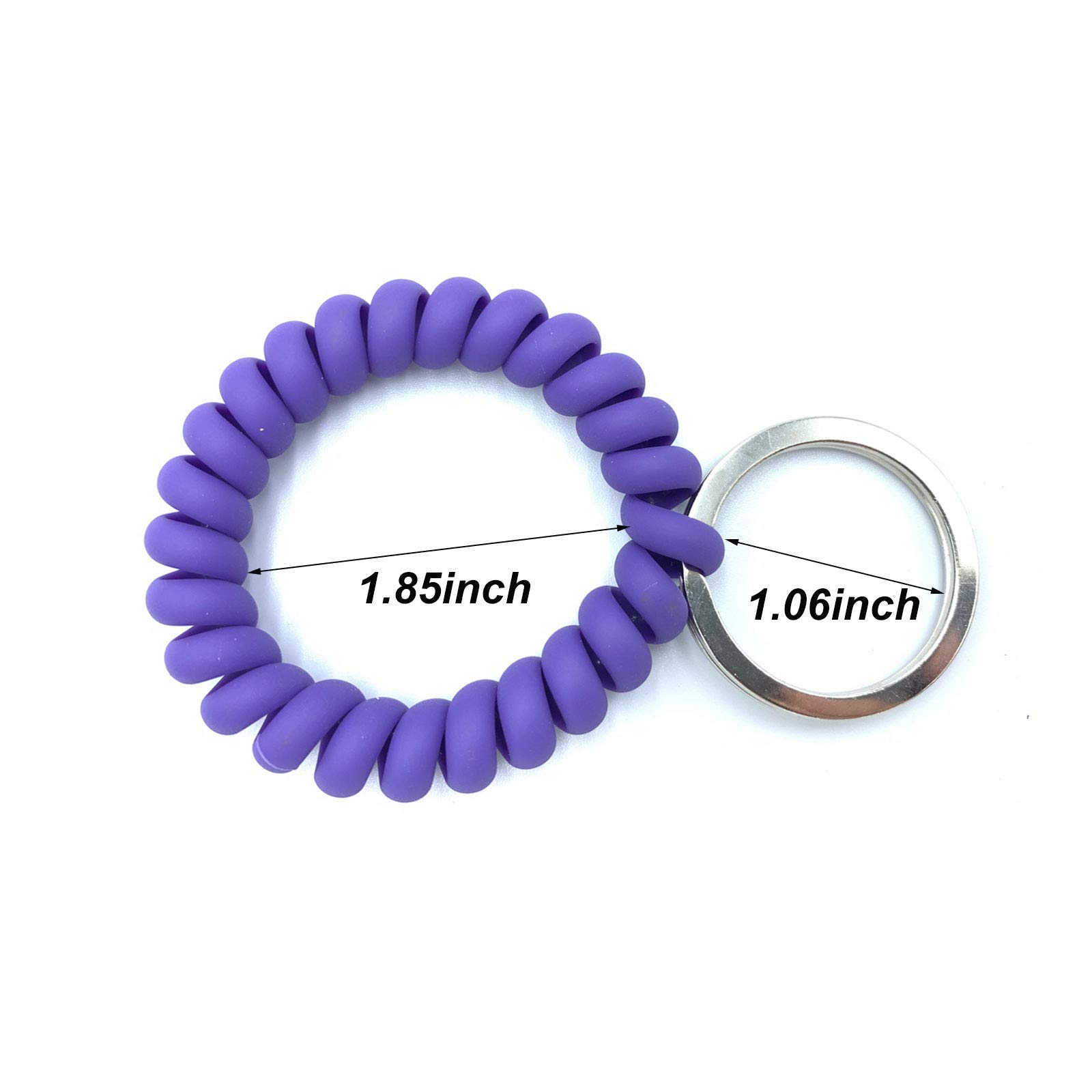 10-Pack FRUTA Plastic Coil Stretch Wristband Keychain - Elastic Spiral Key Holder for Keys, ID Cards & Small Items - Perfect for Gym, Work, Travel & Outdoor Activities