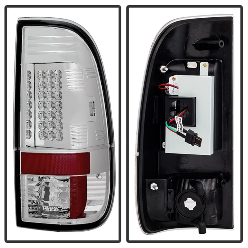 Spyder Auto 5003904 LED Tail Lights - Chrome/Clear Style for Trucks & SUVs | Enhanced Visibility & Modern Look | Perfect for Night Driving & Custom Upgrades