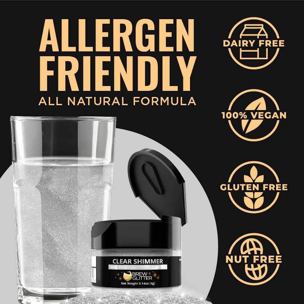 Edible Glitter Dust for Drinks & Cocktails - Food Safe & Vegan Friendly | Brew Glitter® - Perfect for Party Drinks, Cupcakes & Cake Decorating