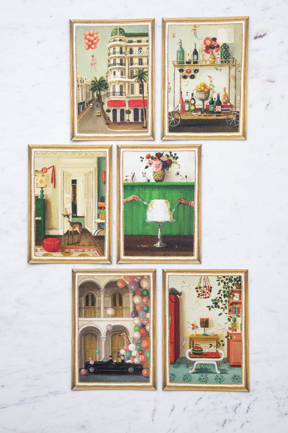 Elegant Flat Note Boxed Set of 6 Greeting Cards - Perfect for Birthdays, Thank You Notes & Special Occasions