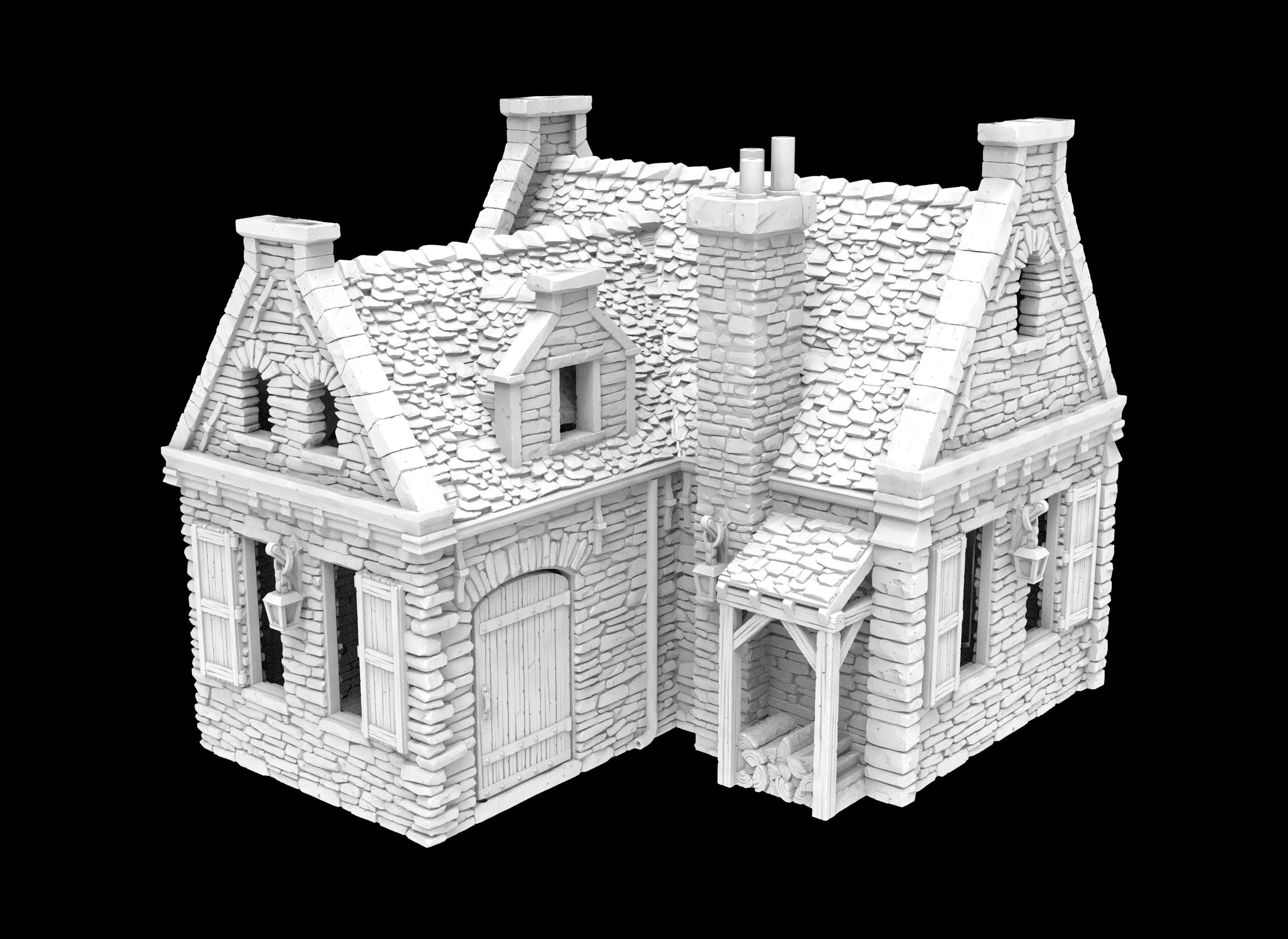 Waller's Residence: Authentic Historical Colonial House Miniature for DnD, Pathfinder & Wargaming - Perfect for RPG Campaigns & Tabletop Battle Scenes