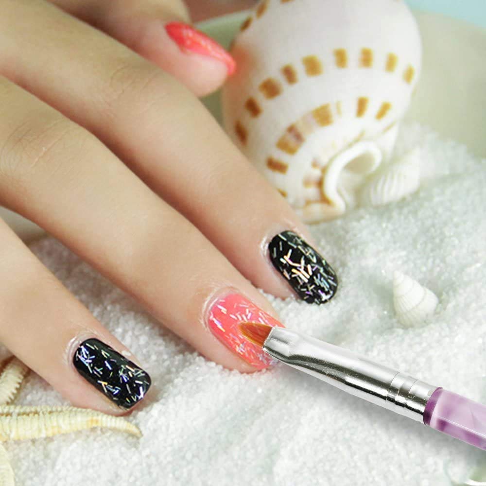 7Pcs Nail Art Brushes Set for UV Gel Nail Design - Includes Nail Art Brushes, Dotting Tools & Nail Stamping Templates for Professional Nail Extension & Decoration (Perfect for Salon, Home Manicure & DIY Nail Art)