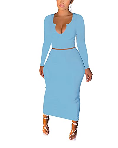 Blue A-two Piece Skirt Outfits