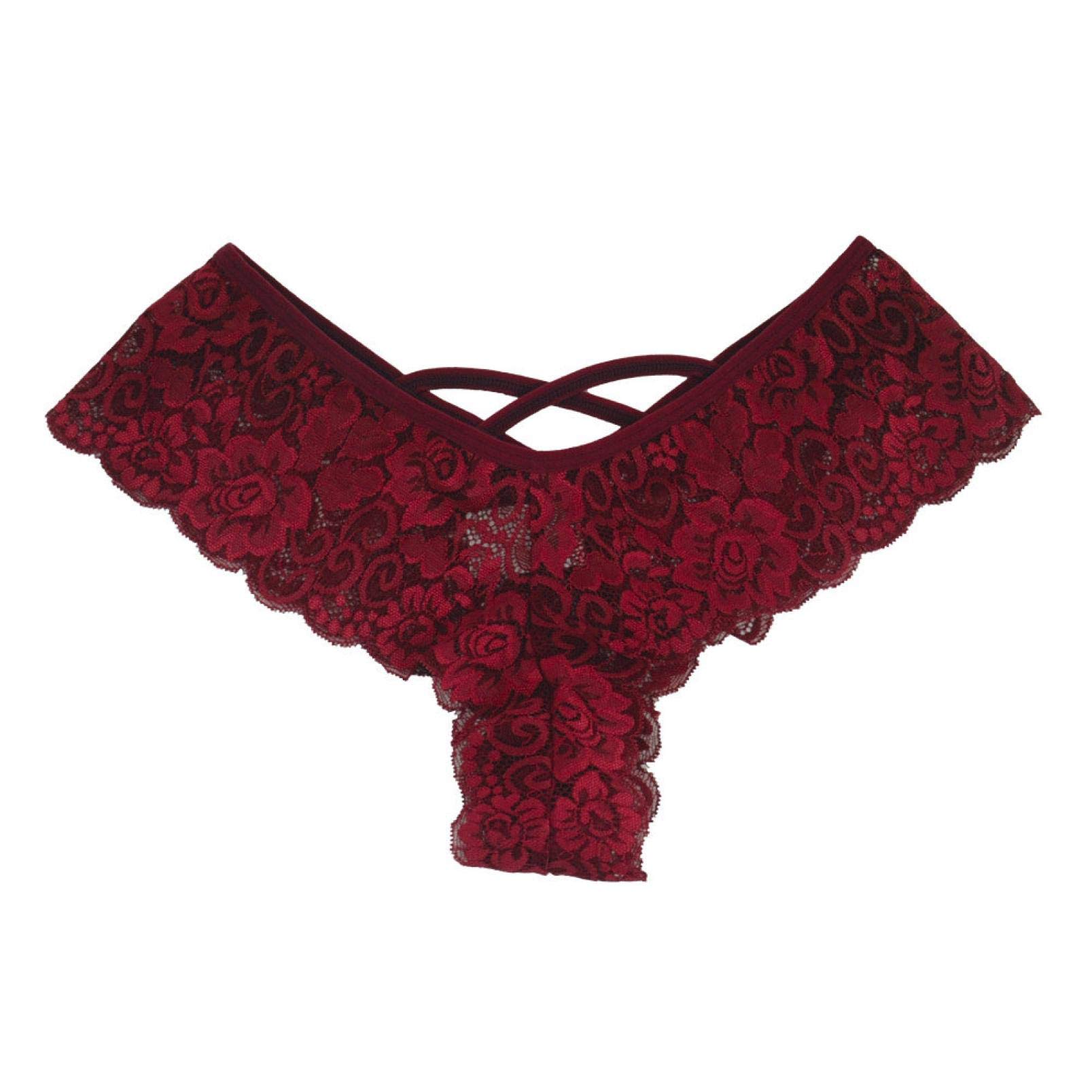 5 Pack Women's Floral Lace T-Back Thongs - Low Waist See-Through Panties Multipack Sexy Lingerie for Everyday Wear & Special Occasions