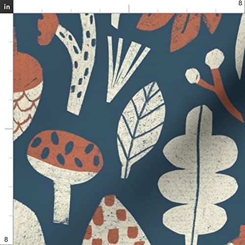 Twigs Mushrooms and Berries Printed Minky Fabric Fat Quarter - Soft Plush Fabric for Sewing Baby Blankets, Quilt Backing & DIY Projects - Perfect for Nursery Decor, Baby Gifts & Cozy Home Crafts