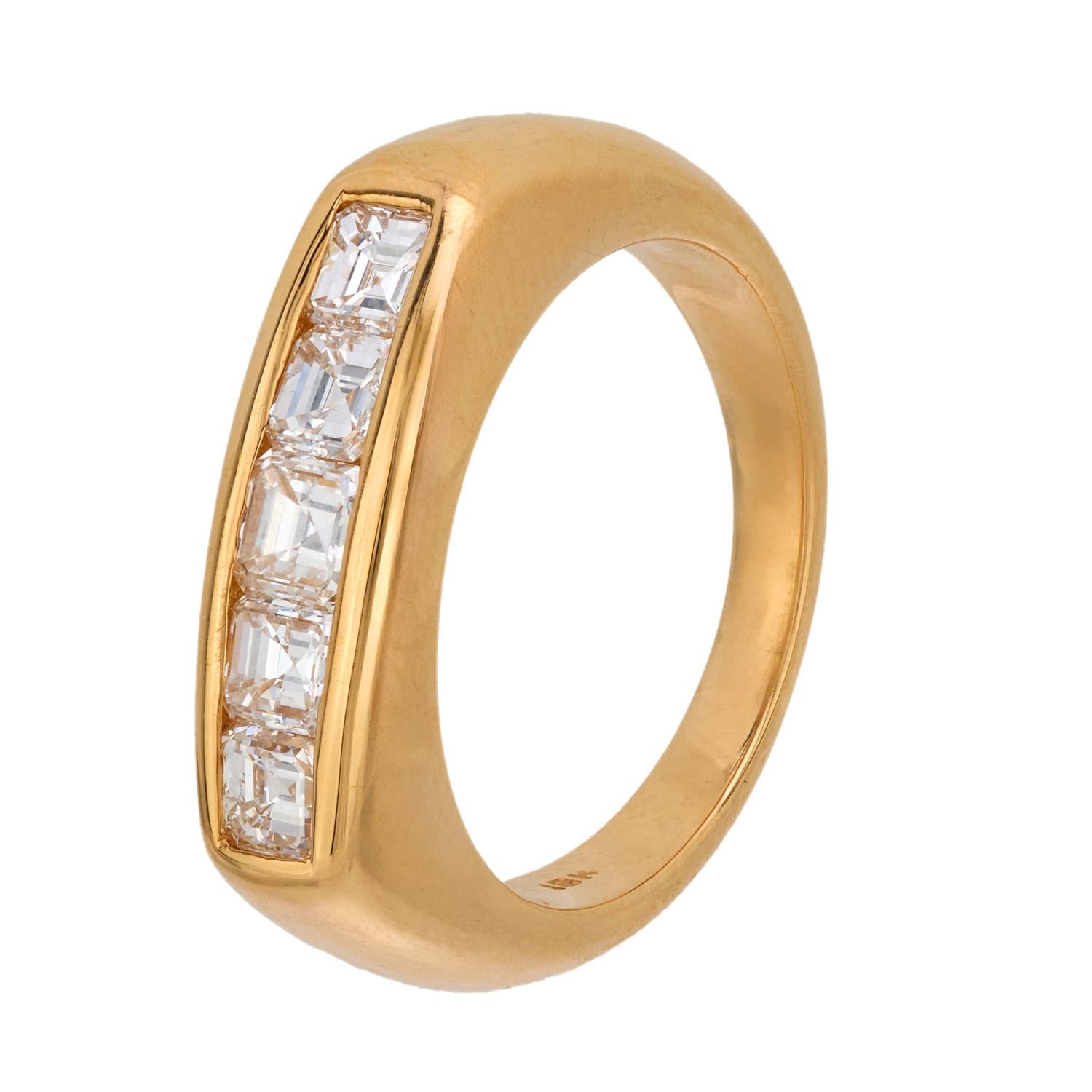 18k Gold Diamond Five Stone Ring for Women - Elegant Vintage Style Jewelry for Engagement, Wedding, Anniversary & Special Occasions