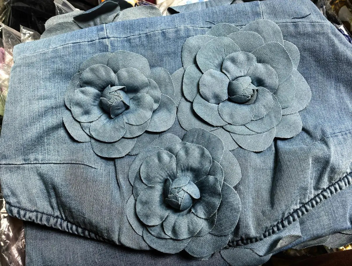 Elegant 3D Flower Rose Short Party Dress for Women - Summer Sleeveless Strapless Corset Denim Mini Dress | Perfect for Holiday Parties, Date Nights & Cocktail Events