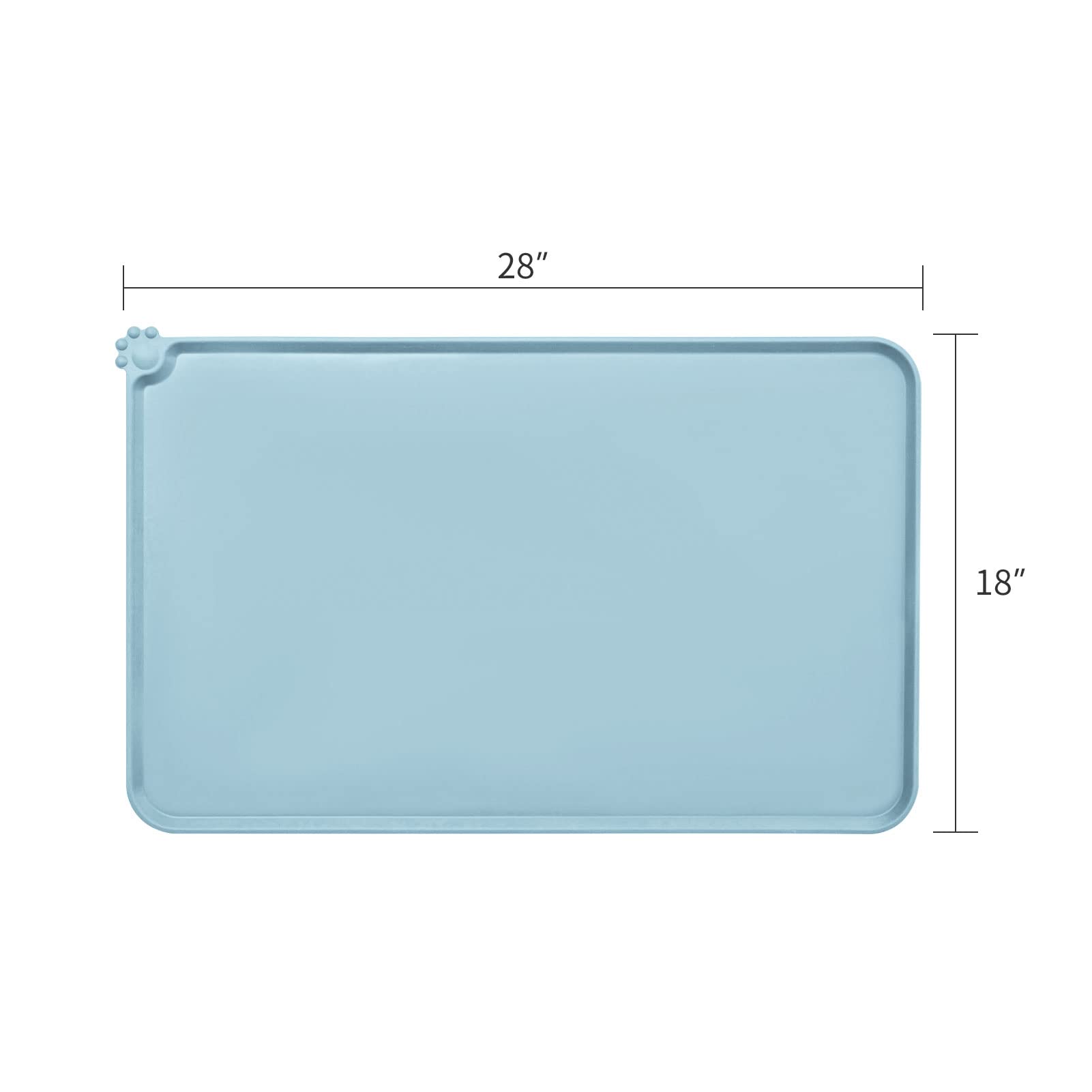 AUDWUD Non-Slip Silicone Pet Feeding Mat - Waterproof Dog Bowl Mat for Food & Water - Perfect for Messy Eaters, Puppy Training & Kitchen Floor Protection