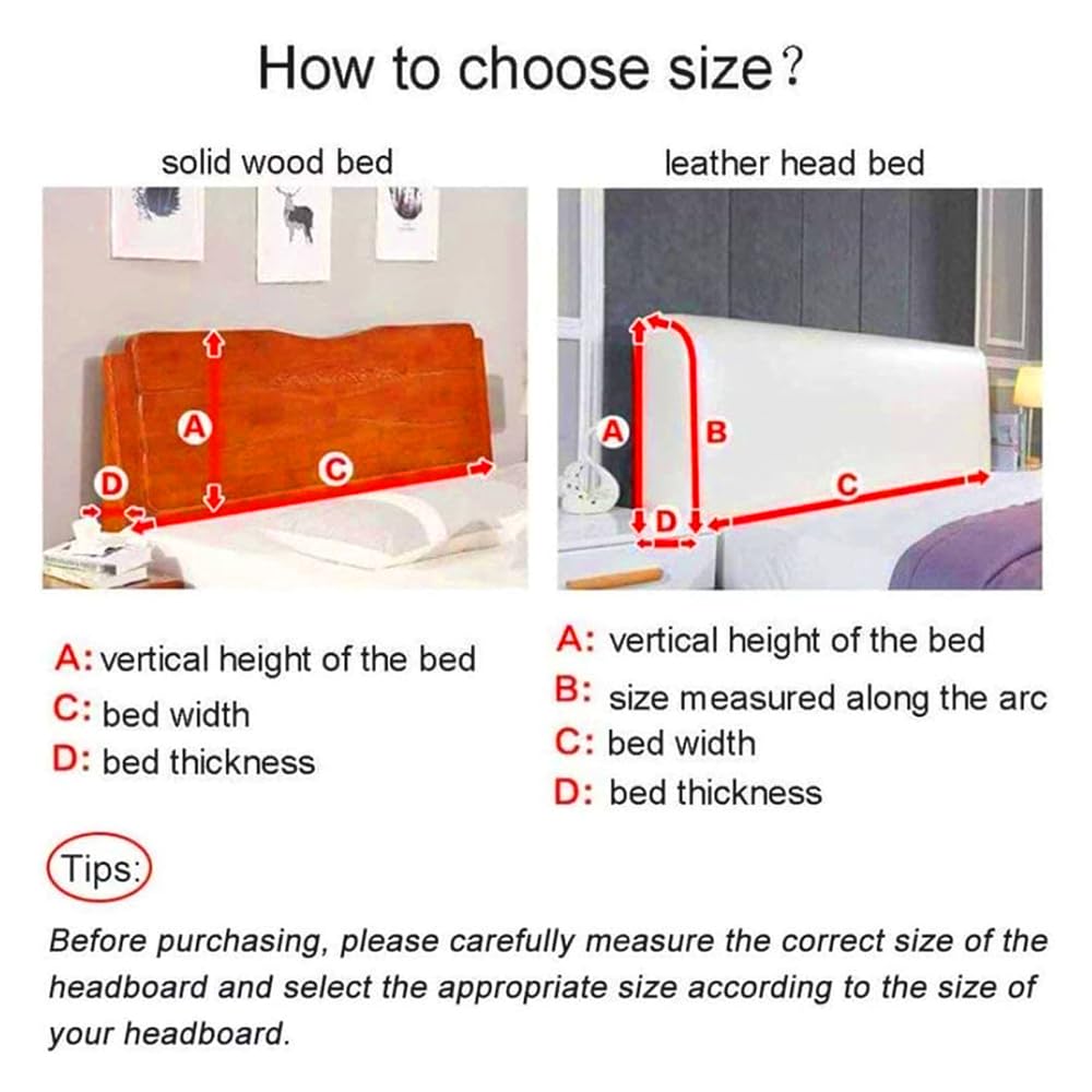 Velvet Bed Headboard Slipcover with Side Storage Pockets - Queen/Full/Twin/Cal King Size - Quilted Thick Dustproof Headboard Protector Cover (Silver Grey, 210cm) - Perfect for Bedroom Decor & Dust Protection
