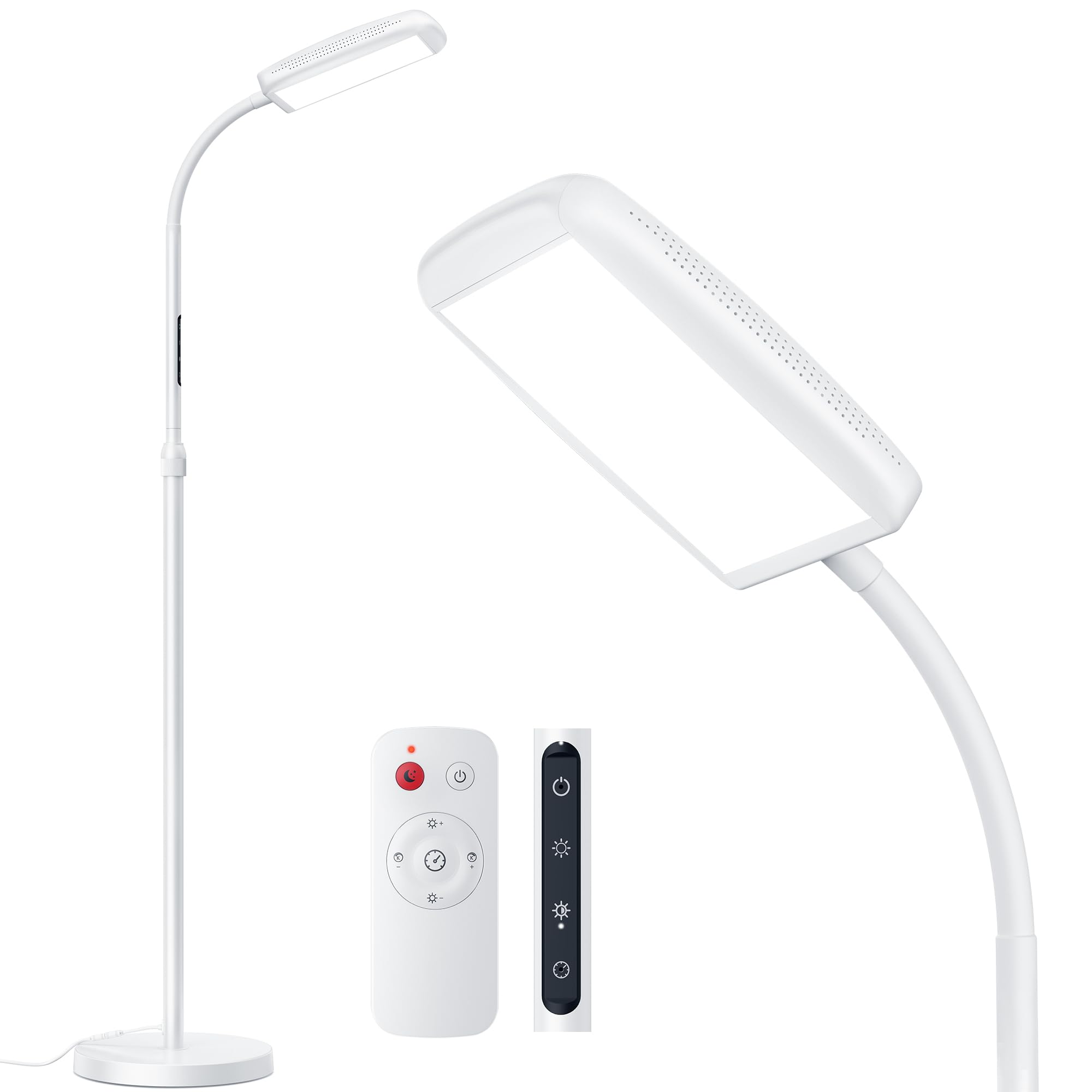 MediAcous 10000 Lux Sun Light Therapy Lamp - UV-Free Full Spectrum Daylight Floor Lamp with 5 Color Temperatures & 5 Brightness Levels + Timer - Bright Light Therapy for Home Office, Seasonal Affective Disorder (SAD) Relief, Reading & Workspace Illumination