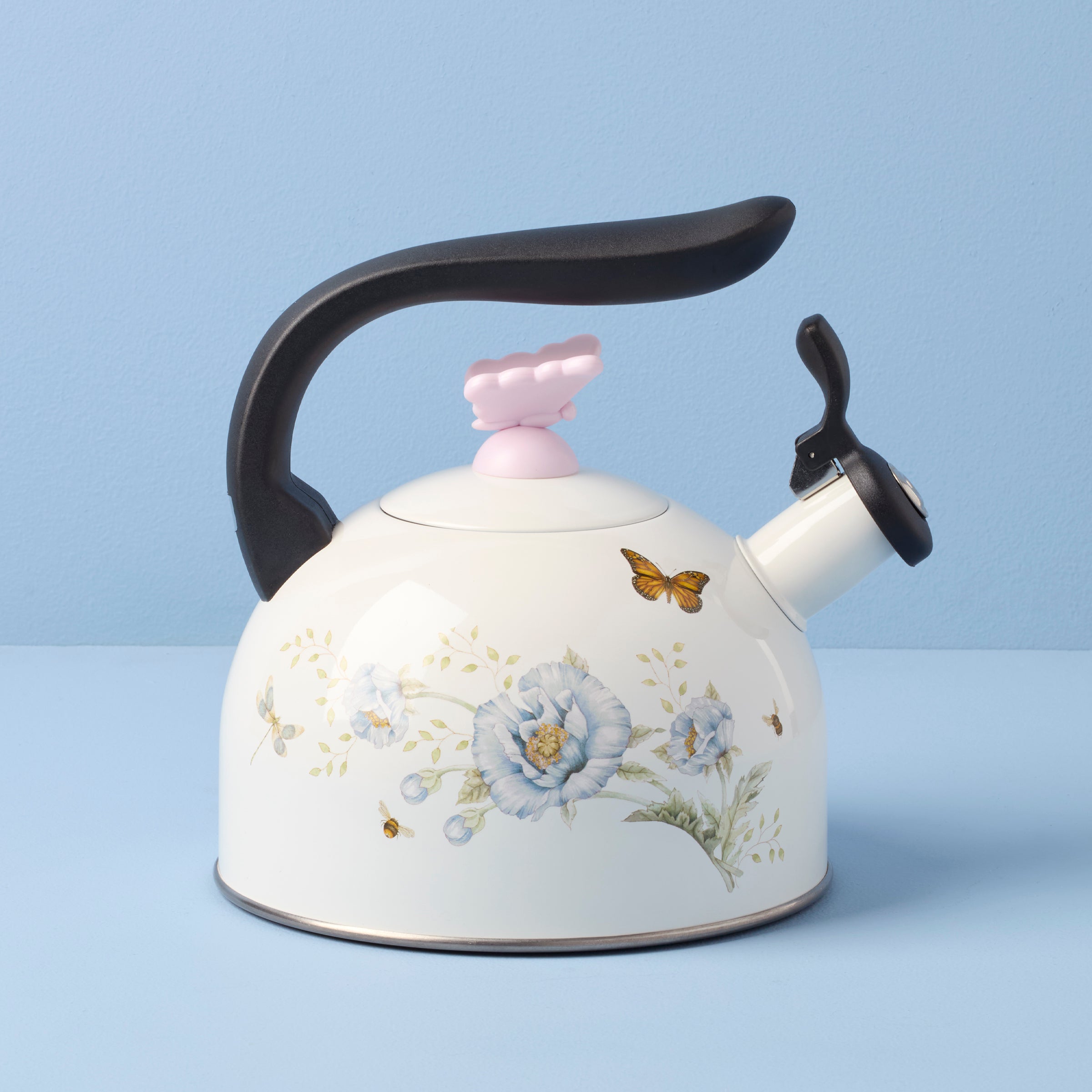 Butterfly Meadow Tea Kettle - Elegant Floral Stovetop Teapot for Loose Leaf & Herbal Tea - Perfect for Afternoon Tea, Kitchen Decor & Gift Giving