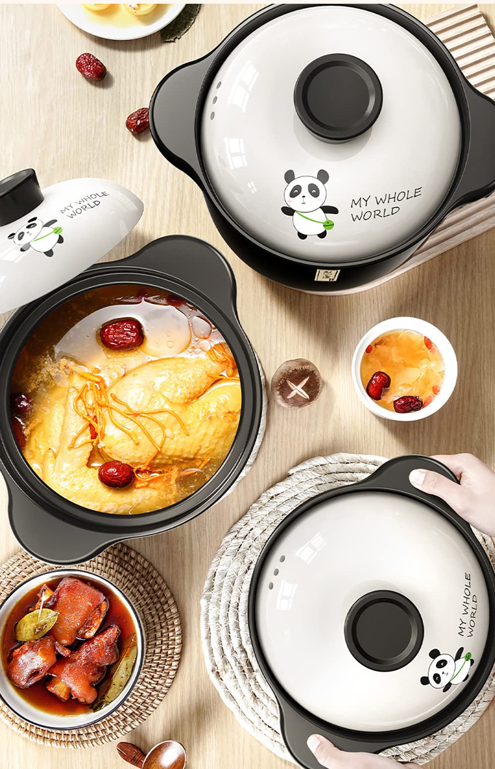 1.6L Clay Cooking Pot - Ceramic Stockpot, Stew Pot & Casserole Dish for Pasta, Milk & Sauces | Traditional Chinese Earthenware Cookware for Slow Cooking, Baking & Serving