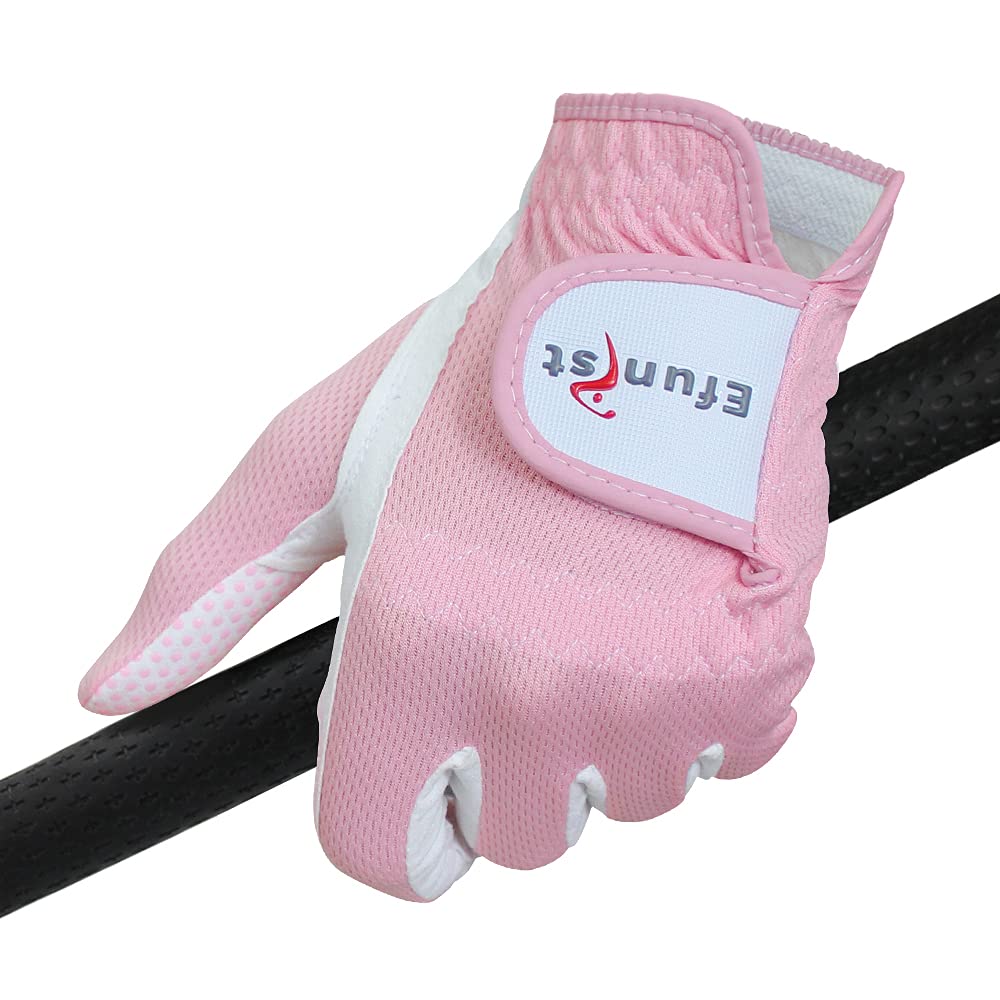 Premium Women's Golf Gloves - Left & Right Hand Breathable 3D Performance Mesh with Non-Slip Microfiber Grip - Ideal for Driving Range, Course Play & Tournament Performance