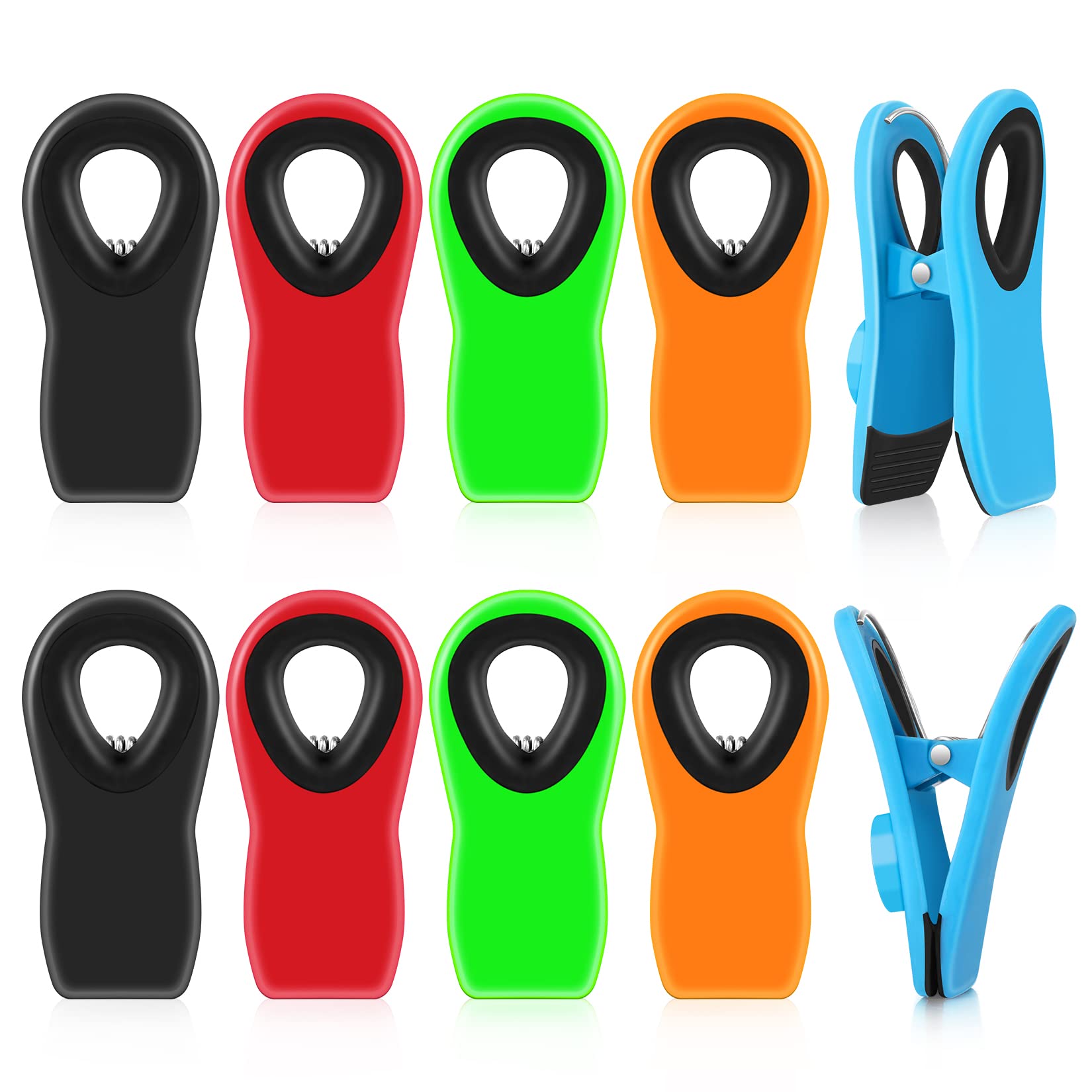10 Pack Magnetic Chip Clips - Strong Plastic Bag Clips for Snack Bags, Food Storage & Kitchen Organization | Perfect for Sealing Chips, Cereal, Pasta & More | Space-Saving Fridge & Pantry Solution