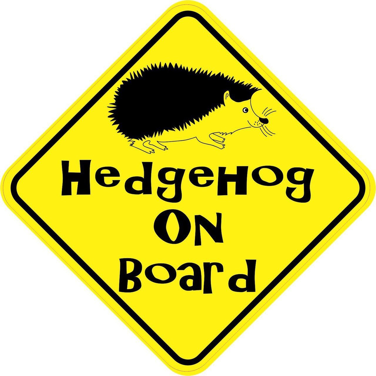 StickerTalk Hedgehog on Board Car Magnet - 5x5 Inch Funny Decal for Cars, Trucks & Laptops - Perfect for Animal Lovers & Road Trip Adventures