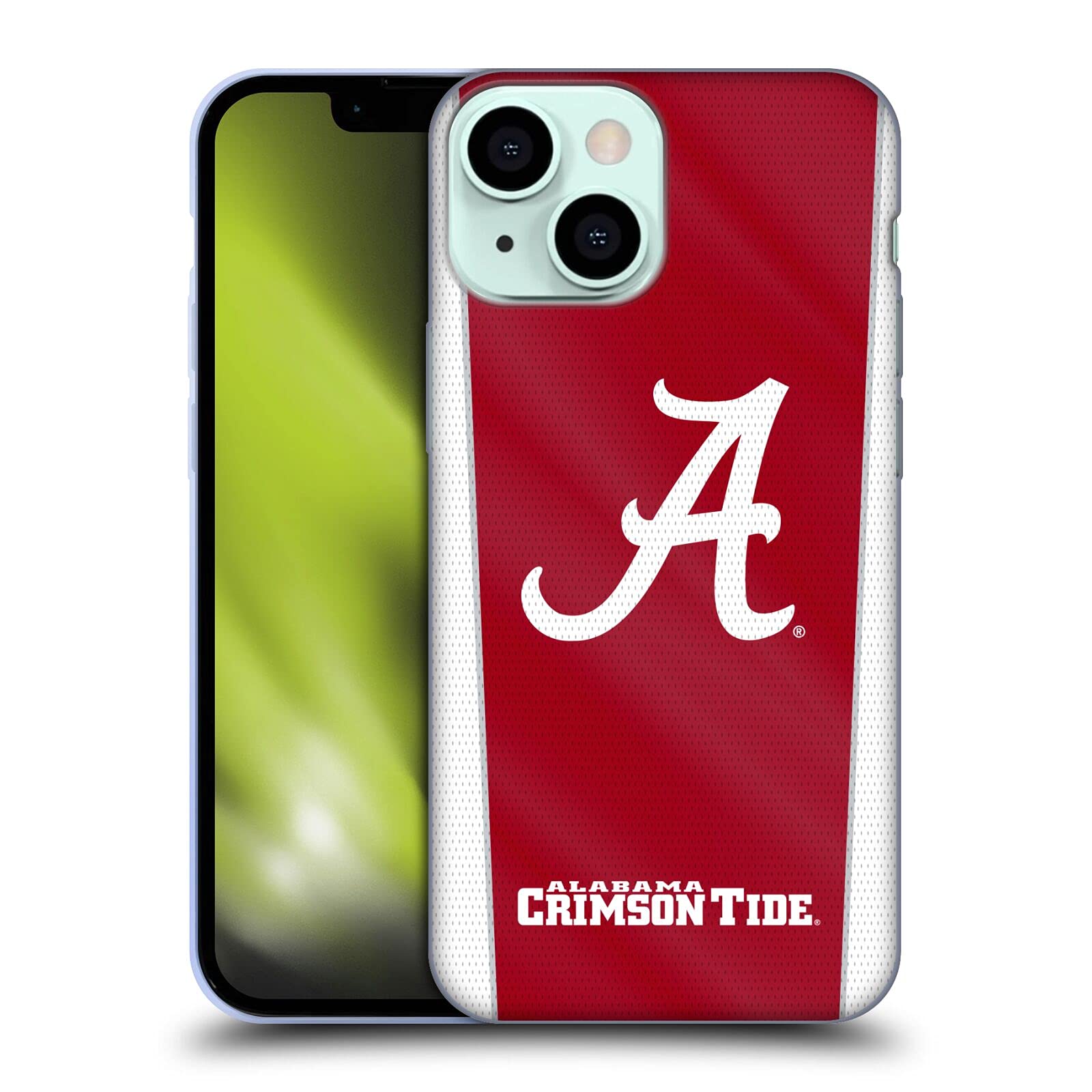 Officially Licensed University of Alabama UA Banner Soft Gel Phone Case for Apple iPhone 13 Mini - Durable Protection with Team Spirit, Perfect for Game Day, Campus Life & Bama Fans