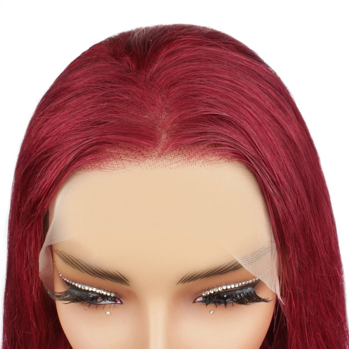 Cherry Red 13x4 Transparent Lace Front Wig - Body Wave Human Hair Wig for Women | Perfect for Cosplay, Halloween, Parties & Daily Wear