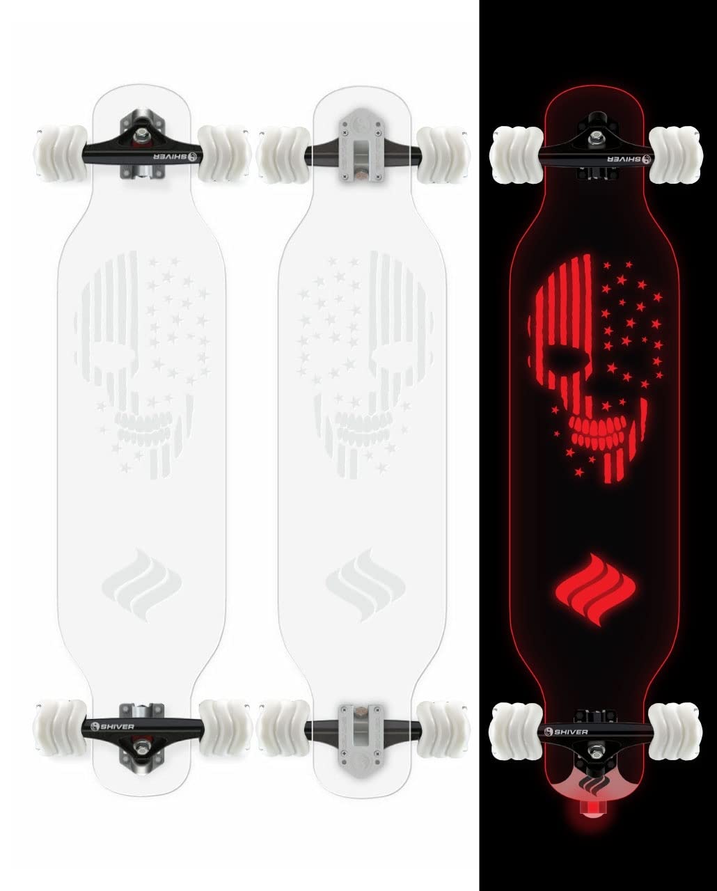 Shark Wheel 22.5'' Polyboard Skateboard - Durable & Smooth Riding Longboard for Commuting & Cruising | Perfect for Adults & Teens | Urban Transportation & Campus Riding