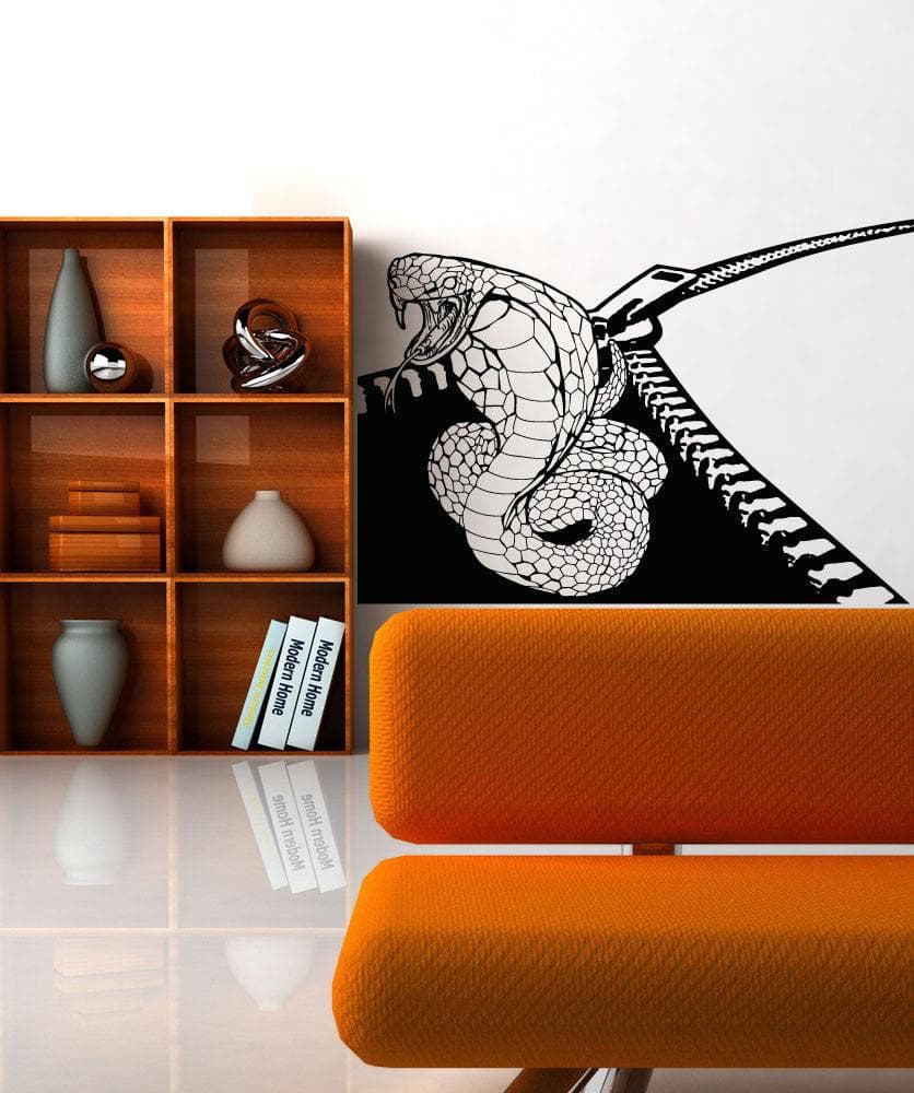 Cobra Zipper Vinyl Wall Decal Sticker - Removable Home Decor for Bedroom, Living Room & Office - #OS_AA1348