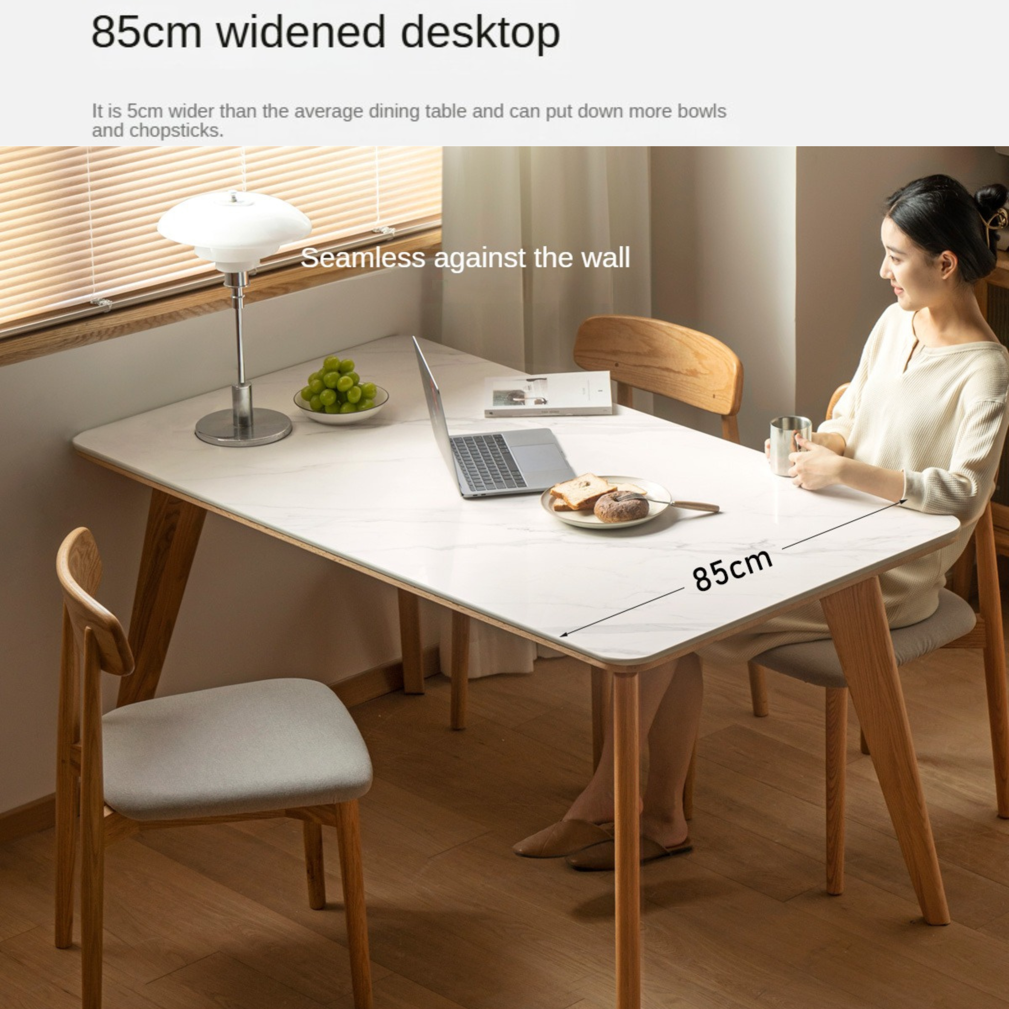 Solid Oak Wood Modern Rocking Dining Table - Perfect for Farmhouse, Rustic & Contemporary Dining Rooms