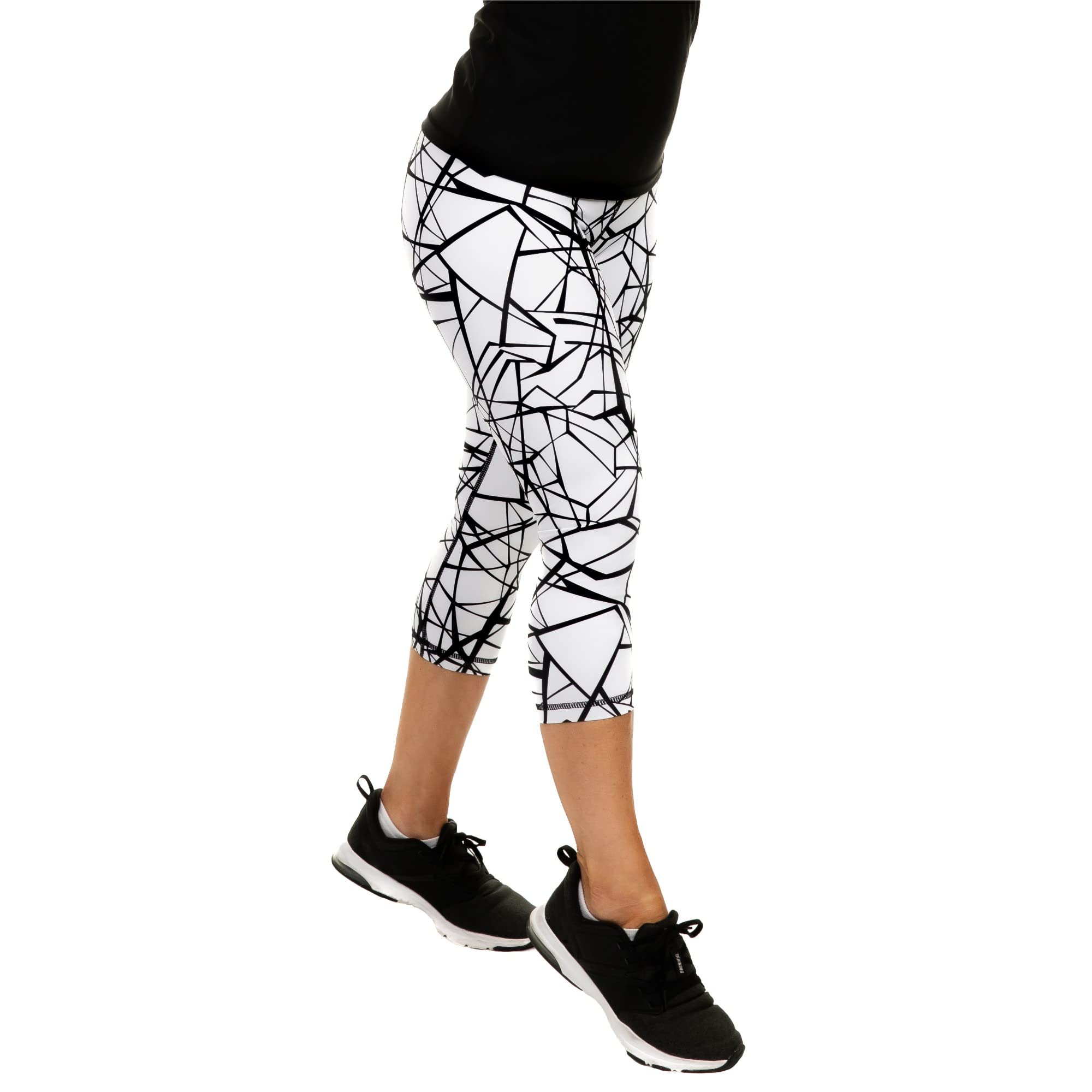 CompressionZ High Waisted Capri Leggings for Women - Tummy Control Workout Yoga Pants | Perfect for Gym, Running & Lounge Wear
