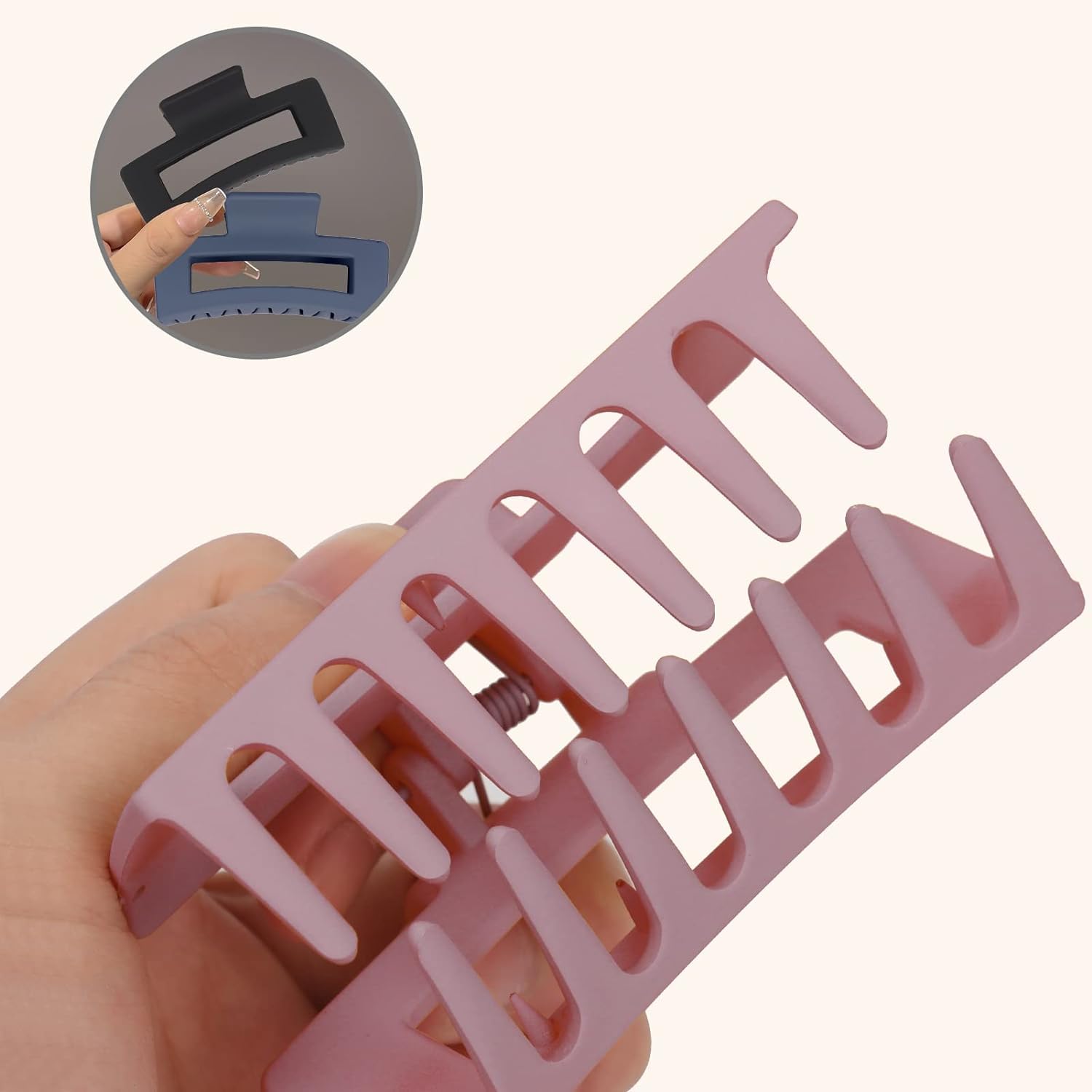 Glamifirsto Large Hair Claw Clip - 4.3 Inch Non-Slip Strong Hold Matte Butterfly Banana Barrette for Women & Girls - Perfect for Thin, Thick, and Fine Hair - Great for Workouts, Office, and Everyday Styling