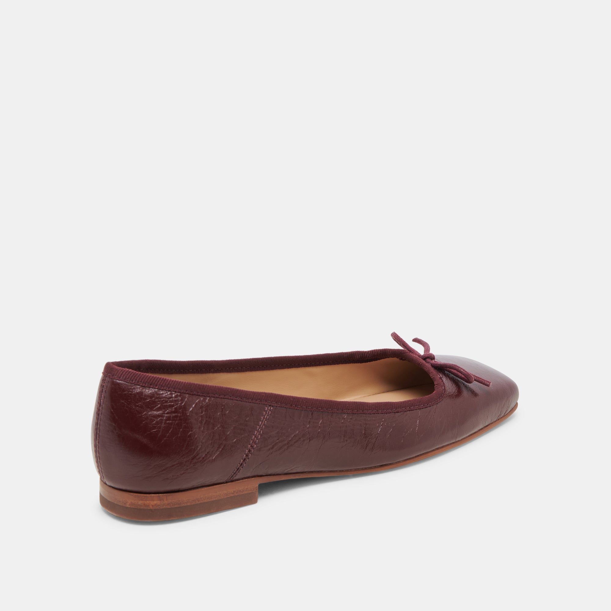 ANISA Women's Ballet Flats - Cranberry Crinkle Patent Leather Slip-On Shoes for Comfort & Style | Perfect for Work, Casual Outfits & Travel