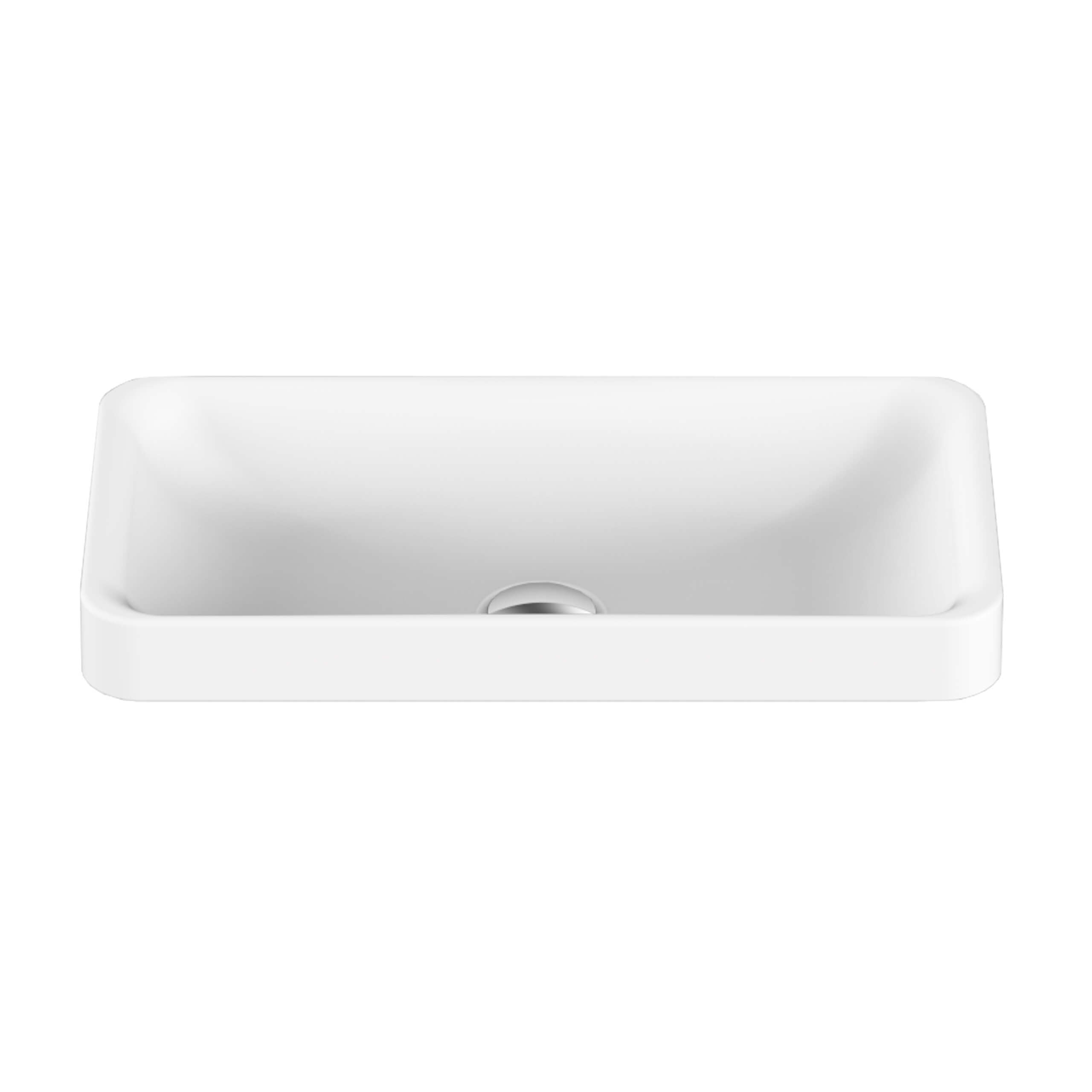 ADP Faith Semi Inset Bathroom Sink - Gloss White Porcelain Ceramic Basin for Modern Vanity | Perfect for Home Renovation & Bathroom Remodeling