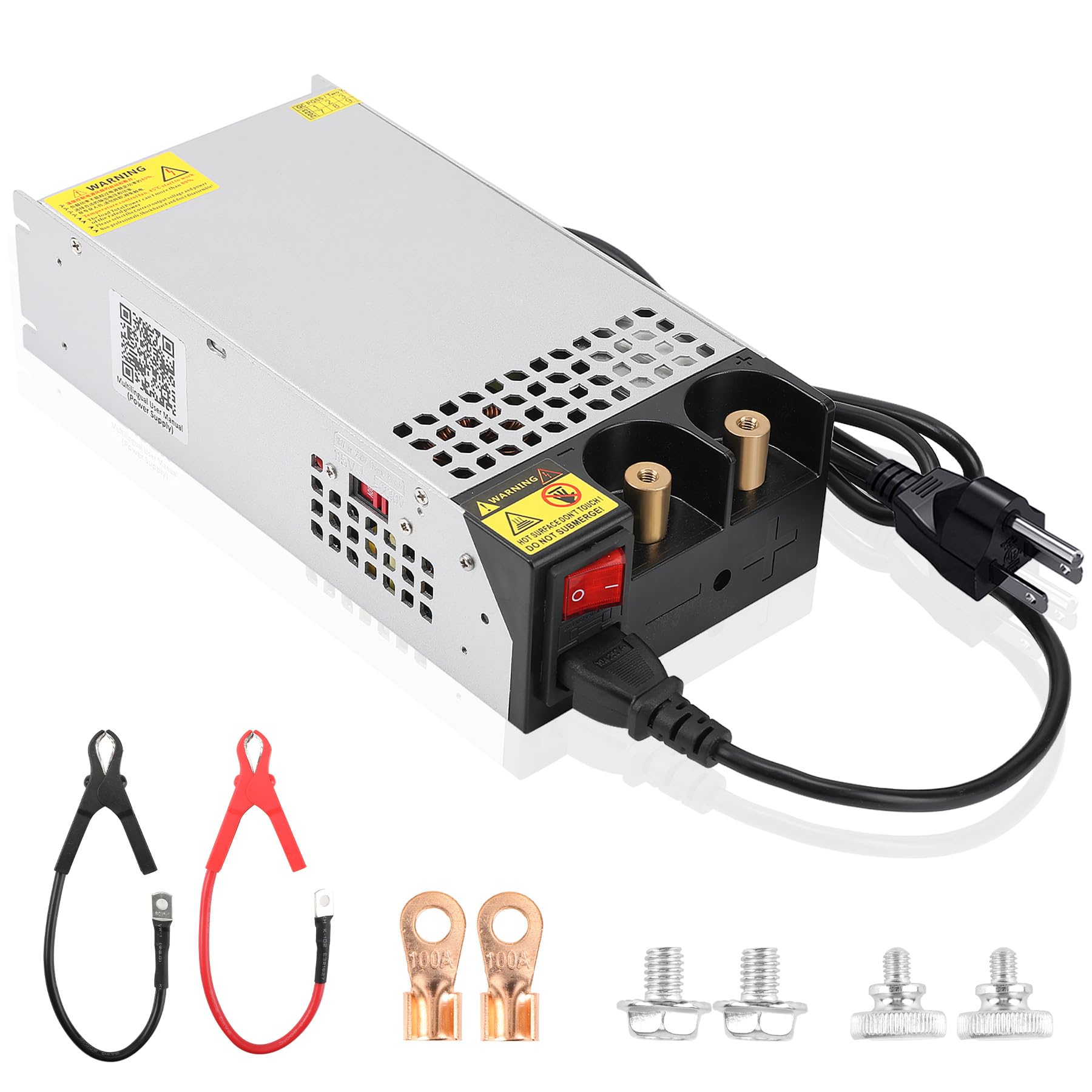 12V 100A 1200W Power Supply Converter - AC 110V to DC 12V Transformer Adapter - High Power Switching Supply for LED Strips, CCTV Cameras, Security Systems, 3D Printers, Radios & More - Perfect for Home, Office & Industrial Use