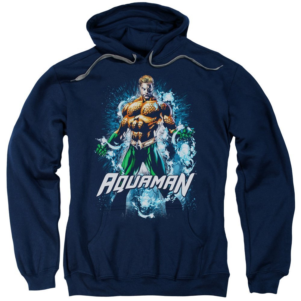 Aquaman Hoodie - Master of The Tides Pullover Sweatshirt for Men, XL Size | DC Comics Superhero Apparel | Perfect for Cosplay, Comic Con & Casual Wear