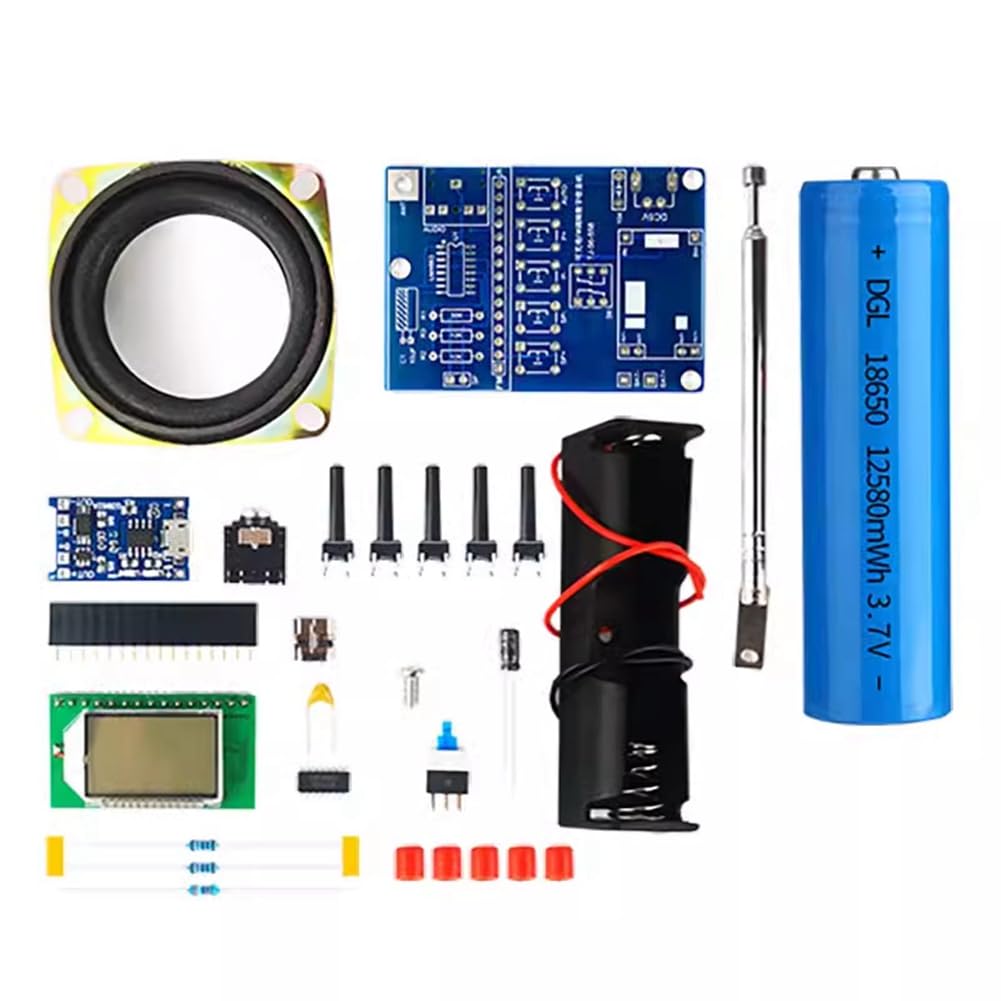 DIY FM Radio Receiver Electronic Welding Kit with LCD Display - Soldering Practice & Self Assembly Project for Beginners (Ideal for STEM Education, Hobbyists & Electronics Enthusiasts)